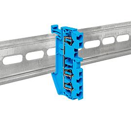 Колодка клеммная самозажимная JXB-ST-2.5 31А 3 вывода синяя plc-jxb-st-2.5-3-blue EKF