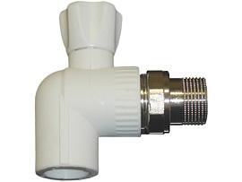 Кран шаровой для радиатора PPR 20х1/2" со сгоном (американка) угловой Pilsa 81997
