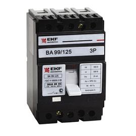 Выключатель автоматический 16А 3П трехполюсный ВА-99 25кА тип AC IP30 PROxima mccb99-125-16 EKF