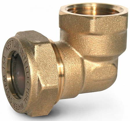 Изображение товара Угольник обжим для нержавеющей трубы латунь 15х1/2" Stahlmann SEFL1501/2BEF