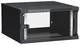 Шкаф LINEA WE 6U 600x600мм дверь стекло черный LWE5-06U66-GF ITK