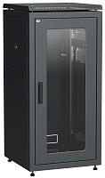 ITK Шкаф сетевой 19" LINEA N 24U 600х800 мм стеклянная передняя дверь черный LN05-24U68-G IEK