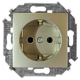 Simon 34 Шампань Розетка с заземлением 2P+E, 16А, 250В, винт. зажим 34432-034