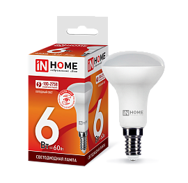Лампа светодиодная LED-R50-VC 6Вт 230В E14 6500К 525Лм 4690612031156 IN HOME