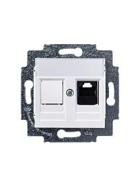 Розетка RJ45 компьютерная кат. 5e и заглушка LEVIT скрытой установки механизм с накладкой белый 2CHH295117A6003 ABB