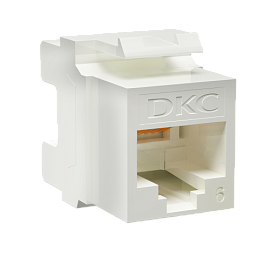 Модуль Keystone RJ45 CAT6 не экранированный, 180 градусов, белый RNK6U180WH DKC