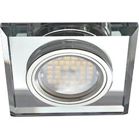 Светильник встраиваемый MR16 DL1651 GU5.3 Glass Стекло Квадрат скошенный край Хром 25x90x90 FC1651EFF ECOLA