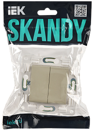 Выключатель 2-клавишный 10А SK-V04B бежевый SKANDY SK-V20-0-10-K10 IEK