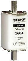 Предохранитель 125А нож – ЛАТУНЬ габарит 00 ППН-33 160/125А (fus-33/160/125) EKF