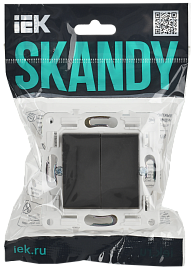 Выключатель 2-клавишный 10А SK-V04G графит SKANDY SK-V20-0-10-K53 IEK