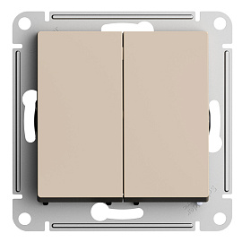 Выключатель 2-клавишный, сх.5, 10АХ, механизм, ПЕСОЧНЫЙ ATLASDESIGN ATN001251 Systeme Electric