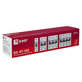 Выключатель автоматический 125А 2П двухполюсный D 15kA ВА47-125 PROxima mcb47125-2-125D EKF