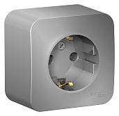 Изображение товара Розетка Blanca открытой установки с заземлением 16А 250В алюминий Systeme Electric