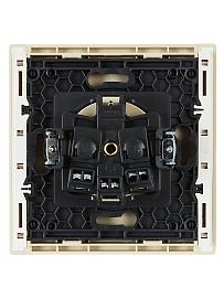 Розетка с заземлением, без защитных шторок  FORTE&PIANO 16А ваниль FP-R11-16-K10 IEK