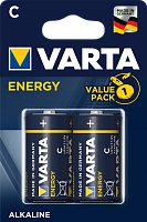 Элемент питания LR14 (C) Energy 1.5В бл/2 (04114 229 412) батарейка щелочная 4114229412 VARTA