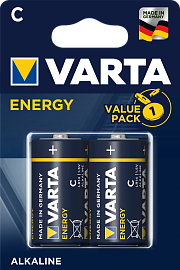 Элемент питания LR14 (C) Energy 1.5В бл/2 (04114 229 412) батарейка щелочная 4114229412 VARTA