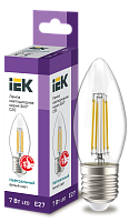 Лампа светодиодная 7 Вт LED C35 свеча прозрачная 230В 4000К E27 серия 360° LLF-C35-7-230-40-E27-CL IEK