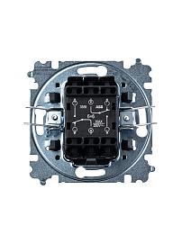 Переключатель двухклавишный LEVIT скрытой установки 10А схема 6+6 механизм с накладкой серебро / дымчатый чёрный 2CHH595245A6070 ABB