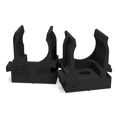 Изображение товара Держатель труб для монтажного пистолета черный в п/э д16  PR13.0131 Промрукав