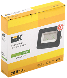 Прожектор LED СДО 07-20G green IP65 серый IEK