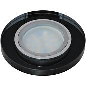 Светильник встраиваемый DLS-P106 GU5.3 CHROME/BLACK декоративный ТМ "Fametto", серия "Peonia". Без лампы, цоколь GU5.3. Основание металл, хром. Отделка стекло, черный 09995 Uniel