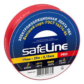 Изолента ПВХ красная 19х25м 12125 Safeline
