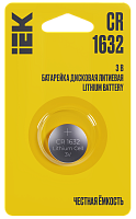 Батарейка дисковая литиевая CR1632 (1шт/блистер) IEK