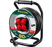 KRAFTOOL K-325, 50 м, 4000 Вт, 4 гнезда, IP44, КГ 3х2.5 мм² удлинитель на катушке 55086-50
