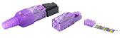Разъем RJ-45 (8P8C) под витую пару, полевая заделка, категория 6, неэкранированный, для одножильного кабеля, зажимной (защелка) хвостовик, фиолетовый, IDC PLUD-8P8C-S-C6-VL Hyperline