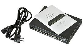 Коммутатор неуправляемый PoE 8 портов 10/100 Мб/с, 2хRJ45, 120 Вт RVi-1NS08F-2T (1G)