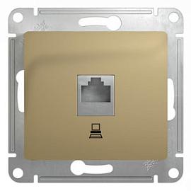 Розетка RJ45 компьютерная GLOSSA скрытой установки кат. 5е механизм титан GSL000481K Systeme Electric