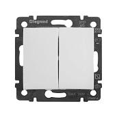Переключатель двухклавишный Valena скрытой установки IP20 . 10А проходной (сх.6+6) белый 774408 Legrand