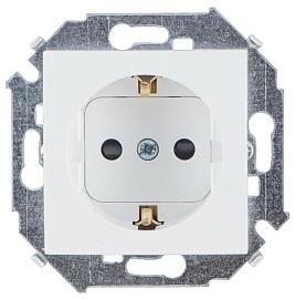 Simon 15 белый Розетка с з/з со шторками 1591443-030