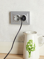 Изображение товара Розетка  2-я с з/к/ш 16А в сб. РСш12-3-БрА алюминий BRITE  BR-R24-16-K47-F IEK