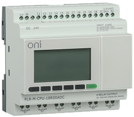 Микро программируемый логический контроллер PLR-M. CPU DI12/DO06(R) 24В DC ONI PLR-M-CPU-18R00ADC ONI