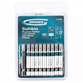 Набор бит TORX 30х50, сталь S2, 10 шт  GROSS 11472