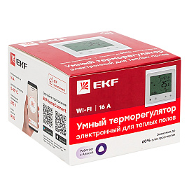 Термостат умный для теплых полов электронный 16A 230В Wi-Fi Connect ett-4 EKF