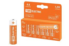 Батарейка (элемент питания) LR6 АА Alkaline 1,5V PAK-8 SQ1702-0009 TDM