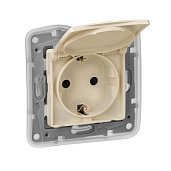 Изображение товара Розетка одноместная Etika IP44 со шторками 16А Legrand бежевый