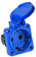 Розетка панельная SCHUKO РП11-3 с крышкой IP44 синий MAGNUM PSN71-016-3-2-44-K07 IEK