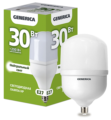 Изображение товара Светодиодная лампа GENERICA HP 30Вт 230В E27 4000К белая