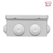 Коробка распределительная КМР-030-014 с крышкой (100х100х50) для прямого монтажа, 10 мембр. вводов серая IP55 розн. стикер plc-kmr-030-014-r EKF