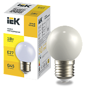 LIGHTING Лампа светодиодная декоративная G45 шар 1Вт 230В теплый белый E27 IEK
