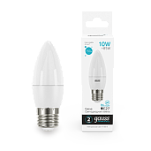 Лампа светодиодная 10 Вт E27 C37 4100K 750Лм LED Свеча Elementary 30220 GAUSS