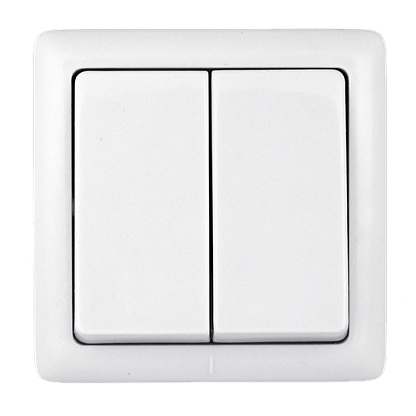 Изображение товара Выключатель двухклавишный 250В 6А белый VA56-232I-B Systeme Electric