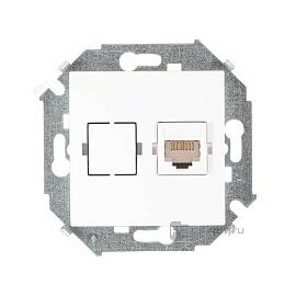 Simon 15 Розетка телефонная + компьютерная RJ11+RJ45 кат.5е, Systimax, белый 1591590-030