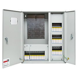 Щит ЩРУ-3н-30зо(ЩРУН 3/30 двухдверный IP31) замок, окно  580х490х165 (ВхШхГ) mb23-3/30-2 EKF