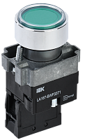 Кнопка LA167-BWF3371 d=22мм RC 1з с подсвет зеленая BBT20-BWF3371-1-12-67-K06 IEK