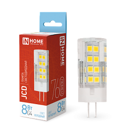 Лампа светодиодная 8,0Вт G4 6500К 760Лм 230В LED-JCD 4690612036229 IN Home
