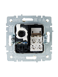 Розетка  двойная RJ11+RJ45 кат.5E РК/Т12-БрКр бежевый  BRITE  BR-KT20-O-1-K10 IEK